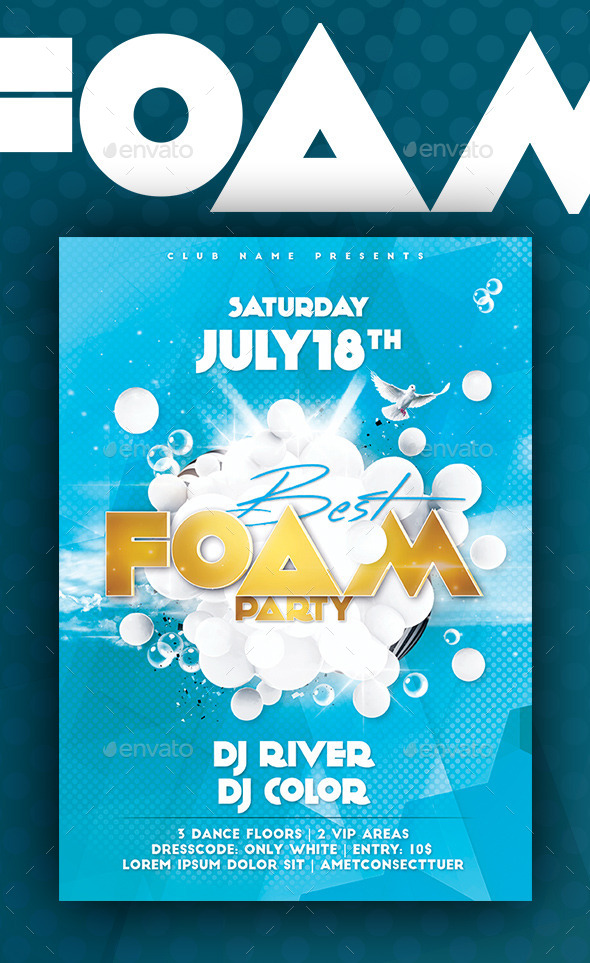 Foam Party Flyer/Poster by DS GraphicRiver